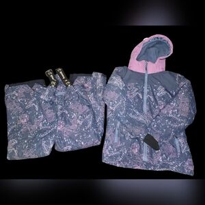 Kamik Kids Floral Raincoat Set in Purple and Pink